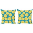 thumbnail image 1 of Ambesonne Lemons Throw Pillow Cover 2 Pack, Vivid Citrus Slices Art, 16", Sea Blue Earth Yellow, 1 of 2