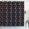 thumbnail image 1 of Ambesonne Lemur Shower Curtain, Tiger Leopard Chains Exotic, 69"Wx75"L, Apricot Dark Navy Blue, 1 of 5