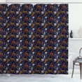 thumbnail image 1 of Ambesonne Lemur Shower Curtain, Tiger Leopard Chains Exotic, 69"Wx84"L, Apricot Dark Navy Blue, 1 of 5