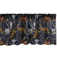 thumbnail image 1 of Ambesonne Lemur Window Valance, Tiger Leopard Chains Exotic, 54" X 18", Apricot Dark Navy Blue, 1 of 2