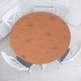 thumbnail image 1 of Ambesonne Leo Emoji Fitted Round Tablecloth, Sunglasses Lion Faces, 40"- 44" Diameter, Cinnamon and Dark Violet, 1 of 5