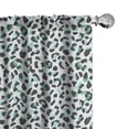 thumbnail image 1 of Ambesonne Leopard 4-Panel Curtains, Animal Skin Print Spots, 56"x95", Sea Green Charcoal Grey, 1 of 1