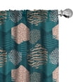 thumbnail image 1 of Ambesonne Leopard Window Curtains, Art Contemporary Hexagons, Each 28" W x 84" L, Dark Teal Pale Salmon, 1 of 4