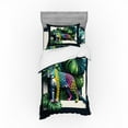 thumbnail image 1 of Ambesonne Leopard Bedding Set 3 Pcs, Monstera Colorful Wilds, TwinXL, Green Petrol Blue, 1 of 2