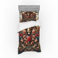 thumbnail image 1 of Ambesonne Leopard Bedding Set 3 Pcs, Rich Rococo Style Roses, Twin, Dark Coral Caramel and Blue, 1 of 2