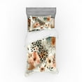 thumbnail image 1 of Ambesonne Leopard Bedding Set 3 Pcs, Tender Abloom Watercolor, Twin, Peach Ginger and Grey Teal, 1 of 2