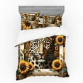 thumbnail image 1 of Ambesonne Leopard Bedding Set 4 Pcs, Farmhouse Sunflowers Rustic, Calking, Earth Yellow and Caramel, 1 of 2