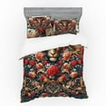 thumbnail image 1 of Ambesonne Leopard Bedding Set 4 Pcs, Rich Rococo Style Roses, Queen, Dark Coral Caramel and Blue, 1 of 2