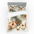 thumbnail image 1 of Ambesonne Leopard Bedding Set 4 Pcs, Tender Abloom Watercolor, Queen, Peach Ginger and Grey Teal, 1 of 2