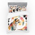 thumbnail image 1 of Ambesonne Leopard Bedding Set 4 Pcs, Watercolor Art Poly Moon, Queen, Coral Rose and Pale Teal, 1 of 2