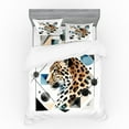 thumbnail image 1 of Ambesonne Leopard Bedding Set 4 Pcs, Watercolor Minimal Modern, King, Brown White and Blue, 1 of 2