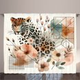 thumbnail image 1 of Ambesonne Leopard Curtains 2 Panel Set, Tender Abloom Watercolor, 108" x 63", Peach Ginger and Grey Teal, 1 of 3