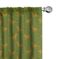 thumbnail image 1 of Ambesonne Leopard Curtains, Cartoon Happy Wild Animals, Pair of 28"x95", Olive Green Marigold and Grey, 1 of 4