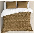 thumbnail image 1 of Ambesonne Leopard Duvet Cover Set, Continuous Animal Pattern, Calking, Pastel Brown Brown, 1 of 6