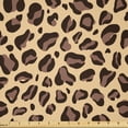 thumbnail image 1 of Ambesonne Leopard Fabric by the Yard Microfiber, Big Wild Animal Skin Print, 2 Yards, Pale Peach Dark Brown, 1 of 1