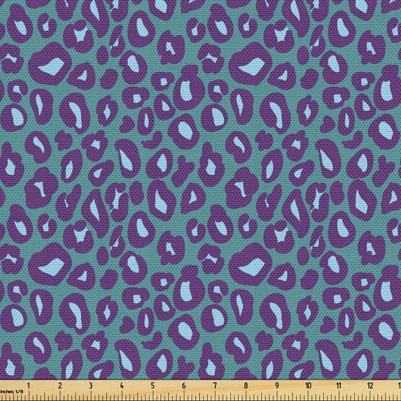 Ambesonne Leopard Fabric by the Yard Upholstery, Animal Cheetah Skin Graphic, 10 Yards, Cadet Blue Quartz