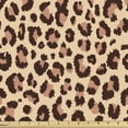 thumbnail image 1 of Ambesonne Leopard Fabric by the Yard Upholstery, Wild Animal Print Pattern, 5 Yards, Dark Brown and Persian Orange, 1 of 1