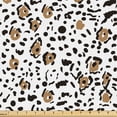 thumbnail image 1 of Ambesonne Leopard Fabric by the Yard Upholstery, Wild Cat Skin Plain Back, 1 Yard, Pale Brown and Charcoal Grey, 1 of 5