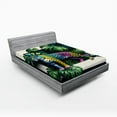 thumbnail image 1 of Ambesonne Leopard Fitted Sheet, Monstera Colorful Wilds, California King, Green Petrol Blue, 1 of 3