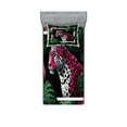 thumbnail image 1 of Ambesonne Leopard Fitted Sheet & Pillow Sham Set, Abstract Jungle Wild Cat, Twin, Emerald Magenta and Black, 1 of 2