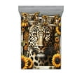 thumbnail image 1 of Ambesonne Leopard Fitted Sheet & Pillow Sham Set, Farmhouse Sunflowers Rustic, King, Earth Yellow and Caramel, 1 of 2