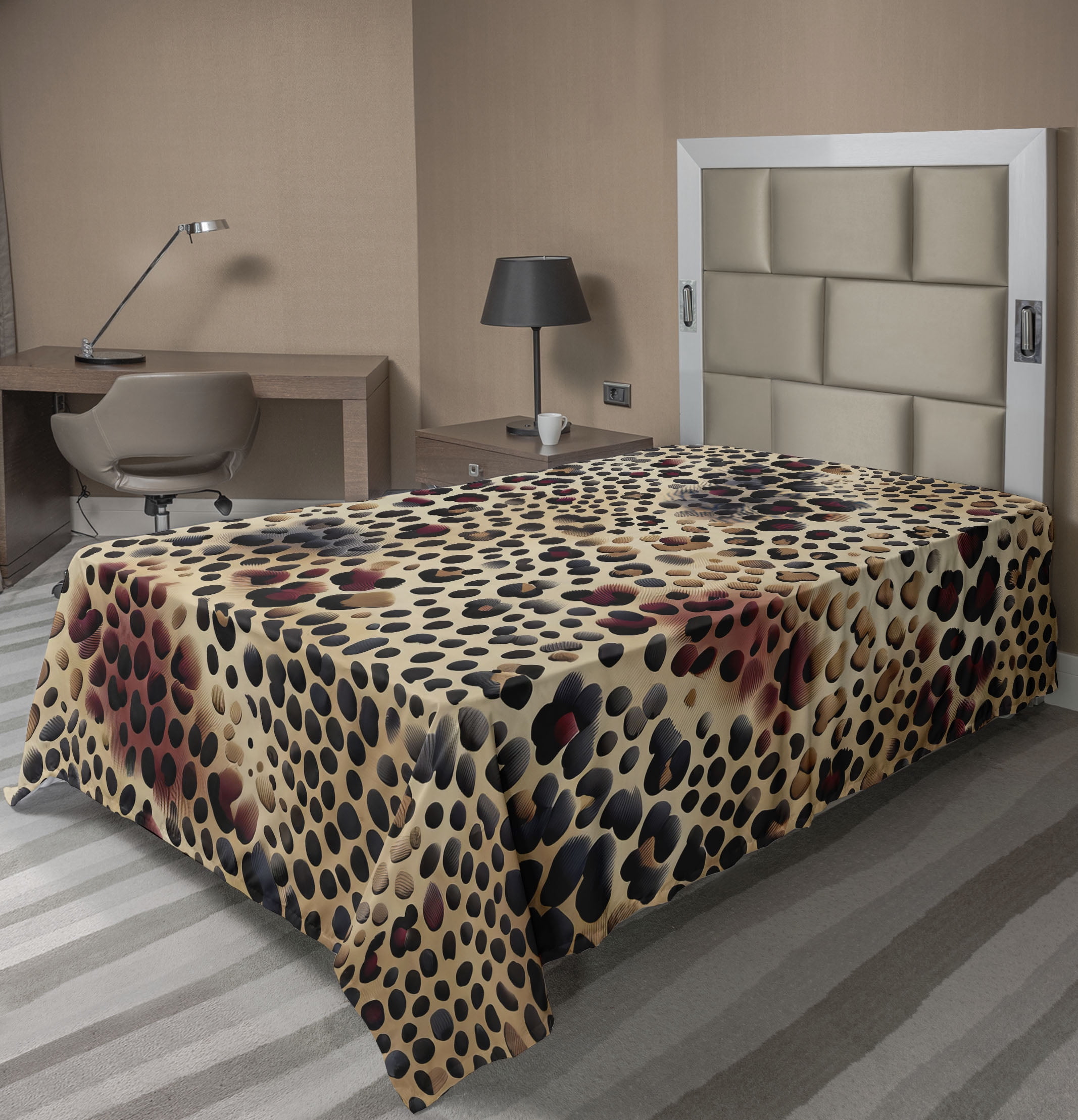 Twin Leopard Print Polyester Microfiber Flat Sheet