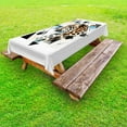 thumbnail image 1 of Ambesonne Leopard Outdoor Tablecloth, Watercolor Minimal Modern, 58"x120", Brown White and Blue, 1 of 2