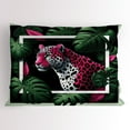 thumbnail image 1 of Ambesonne Leopard Pillow Sham, Abstract Jungle Wild Cat, 36" X 20", Emerald Magenta and Black, 1 of 2