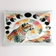 thumbnail image 1 of Ambesonne Leopard Pillow Sham, Watercolor Art Poly Moon, 36" X 20", Coral Rose and Pale Teal, 1 of 2