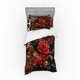 thumbnail image 1 of Ambesonne Leopard Print Bedding Set 3 Pcs, Romantic Rose Lace, Twin, Red Sand Brown and Dark Grey, 1 of 2