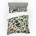 thumbnail image 1 of Ambesonne Leopard Print Bedding Set 4 Pcs, Bold Eucalyptus Leaf, King, Camel and Laurel Green, 1 of 2