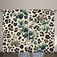 thumbnail image 1 of Ambesonne Leopard Print Curtains 2 Panel Set, Bold Eucalyptus Leaf, 108" x 63", Camel and Laurel Green, 1 of 3
