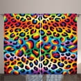 thumbnail image 1 of Ambesonne Leopard Print Curtains 2 Panel Set, Rainbow Surreal World, 108" x 96", Orange Multicolor, 1 of 3