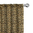 thumbnail image 1 of Ambesonne Leopard Print Curtains, Wild Feline Tile, Pair of 28"x63", Orange Black, 1 of 5