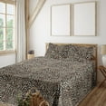 thumbnail image 1 of Ambesonne Leopard Print Fitted & Flat Sheet with Shams 4 Pcs Set, Classic Wild Cat Skin, King, Dark Brown Beige and Camel, 1 of 5