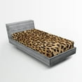 thumbnail image 1 of Ambesonne Leopard Print Fitted Sheet 2 Pcs Set, Wild Animal Skin, Twin XL, Pale Brown and Black, 1 of 3