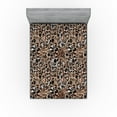 thumbnail image 1 of Ambesonne Leopard Print Fitted Sheet, Exotic Wild Cat Skin, Full Size, Pastel Brown and Pale Grey, 1 of 1