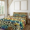 thumbnail image 1 of Ambesonne Leopard Print Fitted & Top Sheet Set with Shams, in Rainbow Colors, Yellow and Multicolor, 1 of 5