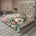 thumbnail image 1 of Ambesonne Leopard Print Flat Sheet, Wild Springtime Bloom, King Size, Blush Pale Brown Blue, 1 of 1