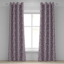 Ambesonne Leopard Print Grommet Curtain, Girly Pink Black, 50" x 96", White Black Pink