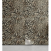 Ambesonne Leopard Print Peel & Stick Wallpaper for Home, Classic Wild Cat Skin, 13"x72", Dark Brown Beige and Camel