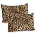 thumbnail image 1 of Ambesonne Leopard Print Pillow Sham 2 Pack, Wild Animal Skin, 30"x20", Pale Brown and Black, 1 of 1