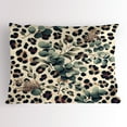 thumbnail image 1 of Ambesonne Leopard Print Pillow Sham, Bold Eucalyptus Leaf, 26" X 20", Camel and Laurel Green, 1 of 2