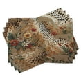 thumbnail image 1 of Ambesonne Leopard Print Place Mats Set of 4, Autumnal Vibes Exotic, Standard Size, Camel Apricot and Green, 1 of 5