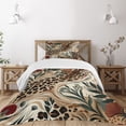 thumbnail image 1 of Ambesonne Leopard Print Quilted Bedspread Set 2 Pcs, Abstract Blend Earthy, Twin Size, Pastel Brown Forest Green, 1 of 5