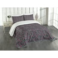 thumbnail image 1 of Ambesonne Leopard Print Quilted Bedspread Set 2 Pcs, Cheetah Panther Spots, Twin Size, Black Grey and Pink, 1 of 5