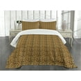 thumbnail image 1 of Ambesonne Leopard Print Quilted Bedspread Set 3 Pcs, Wild Feline Tile, Queen Size, Orange Black, 1 of 5