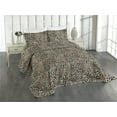 thumbnail image 1 of Ambesonne Leopard Print Quilted Coverlet 3 Pcs, Classic Wild Cat Skin, King Size, Dark Brown Beige and Camel, 1 of 4