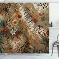 thumbnail image 1 of Ambesonne Leopard Print Shower Curtain, Autumnal Vibes Exotic, 69"Wx84"L, Camel Apricot and Green, 1 of 1