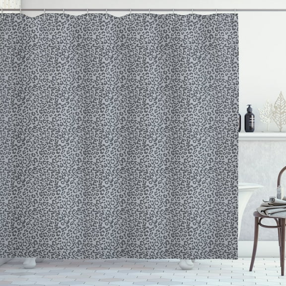 Ambesonne Leopard Print Shower Curtain, Fashion Wild Animal, 69"Wx70"L, Charcoal Grey Pale Taupe